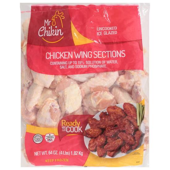 Mr Chikin Uncooked Ice Glazed Chicken Wing Sections