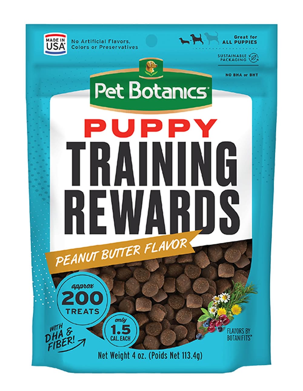 Pet Botanics Puppy Bites Soft & Chewy Dog Training Treats - Peanut Butter (Flavor: Peanut Butter, Size: 4 Oz)