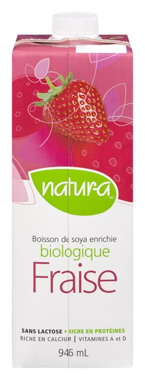 Natur-a boisson de soja fortifiée bio (946 ml) (fraise) - natura organic enriched soy beverage, strawberry (946 ml)