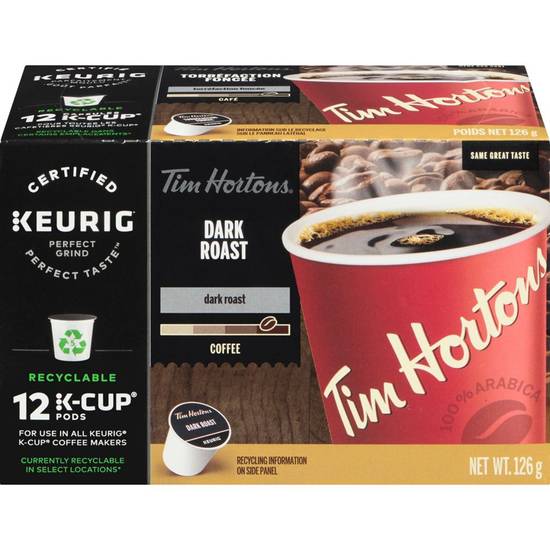 Tim Hortons Dark Roast K-Cup Pods (12 units)
