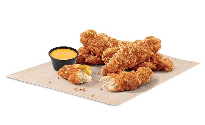Five Crispy Chicken Strips and Nacho Cheese Sauce (Serves 2)
