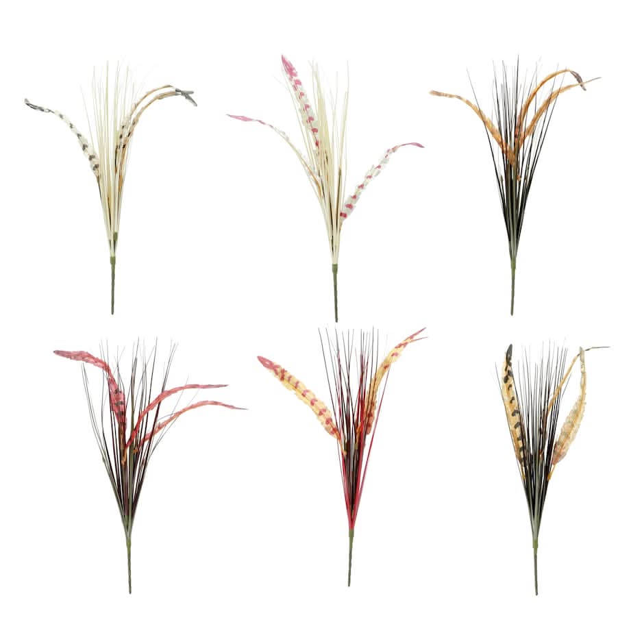 Floral Garden Fall Grass with Feather Bushes, 17-in.