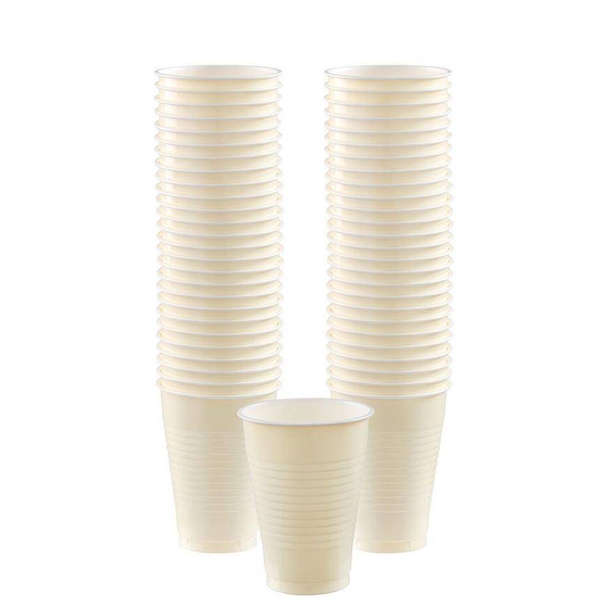 Vanilla Cream Plastic Cups, 12oz, 50ct