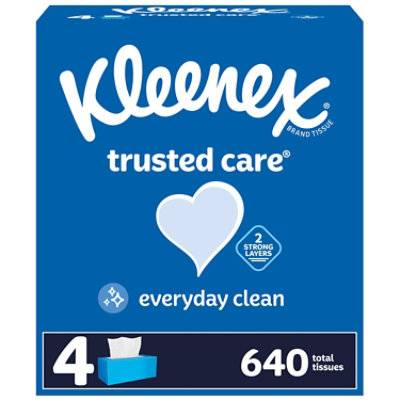 Kleenex Trusted Care Facial Tissues 4 Boxes - 160 Count