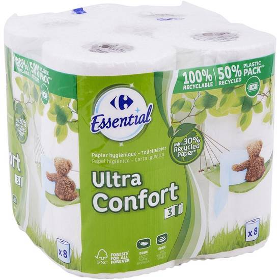 Carrefour Essential - Papier toilette ultra confort