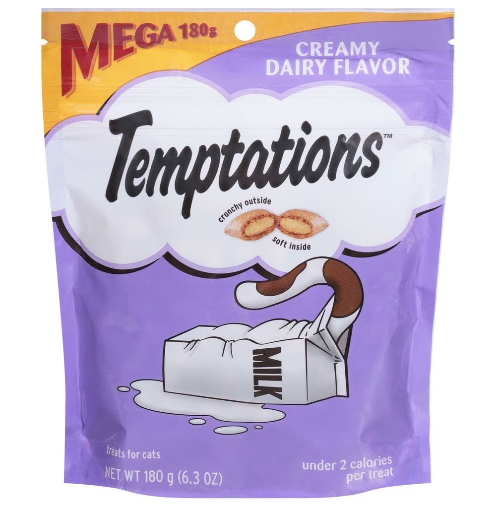 Temptations Creamy Dairy Flavor Crunchy and Soft Cat Treats (6.3 oz)