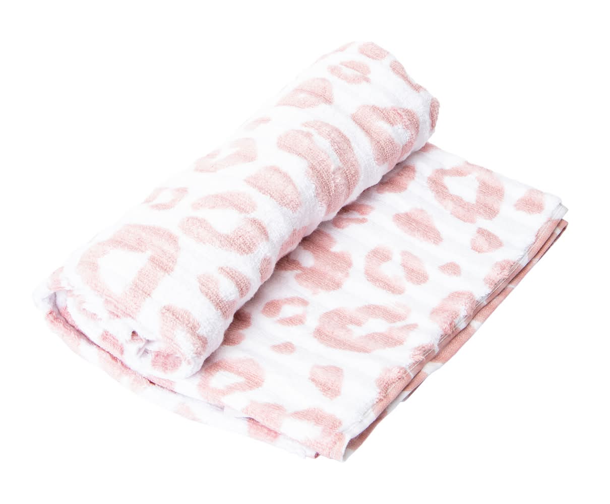 Printed Bath Towel 24inx50in Pink