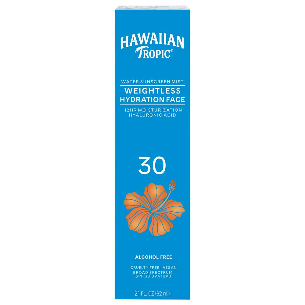 Hawaiian Tropic Alcohol Free Weightless Hydration Water Mist Spf 30 Face Sunscreen