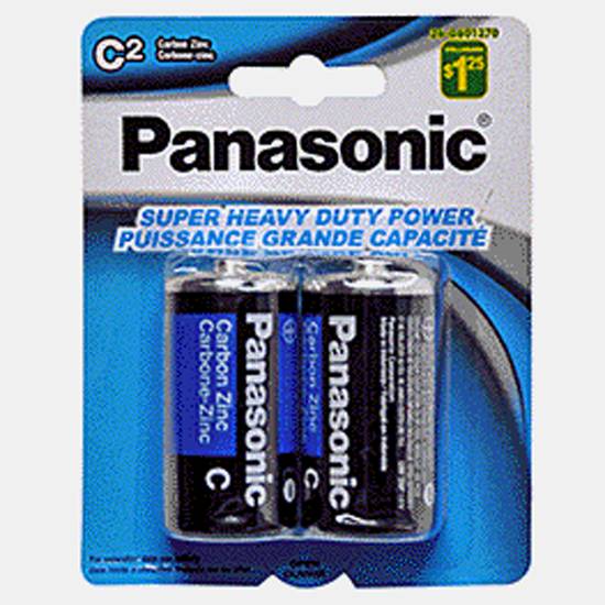 Panasonic Piles carbon zinc C, paquet de 2 (C - Pqt 2)