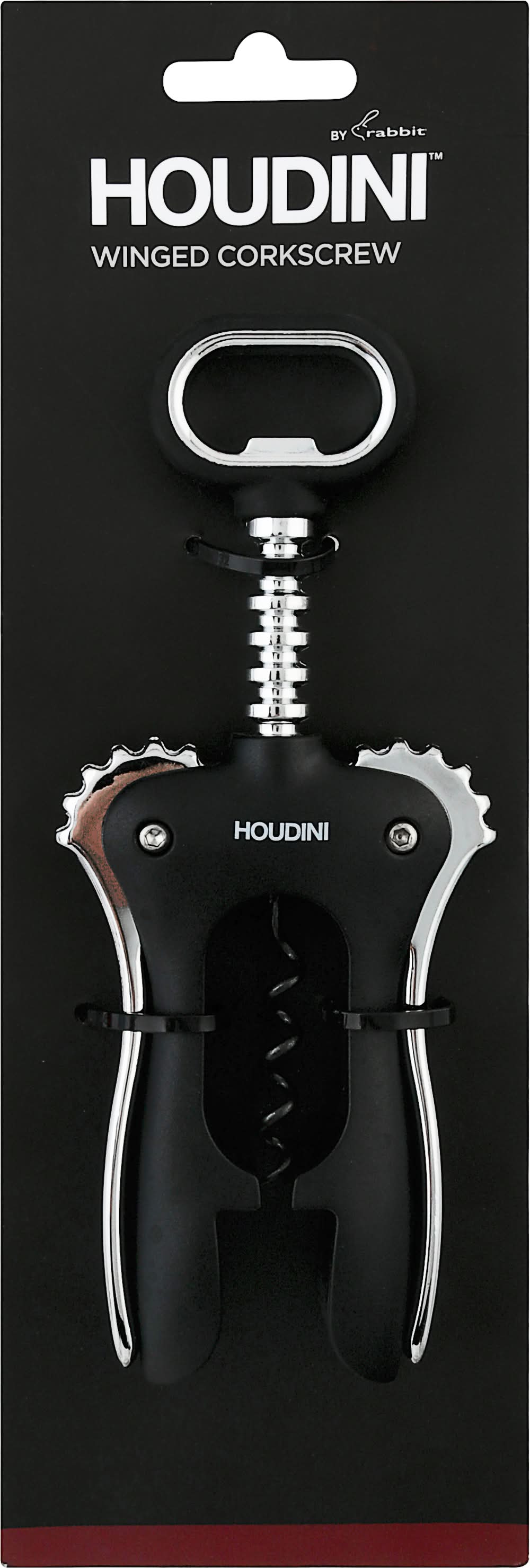 Houdini Stainless Steel Wing Corkscrew, Black