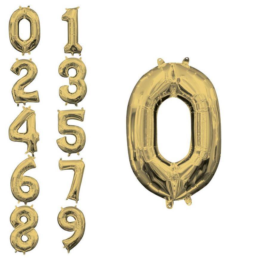 Anagram Air-Filled 0 Number Balloon (13 inch/gold)