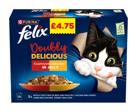 Purina Felix Doubly Delicious Countryside Selection in Jelly Wet Cat Food (12 x 85g)