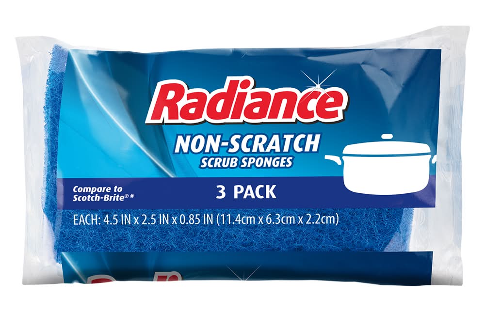 Radiance Non-Scratch Scrub Sponges, 4.5x2.75x0.87 in (3 ct)