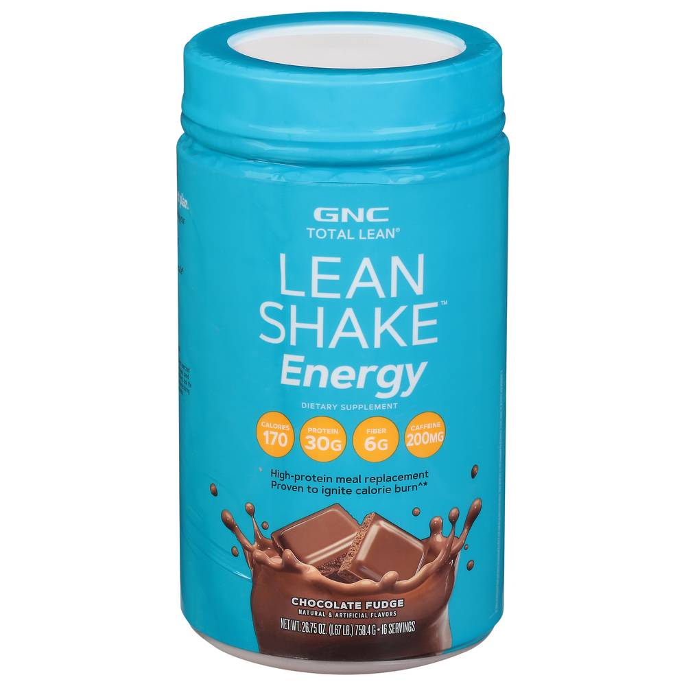 GNC Total Lean Energy Shake Dietary Supplement, Chocolate Fudge (26.75 oz)