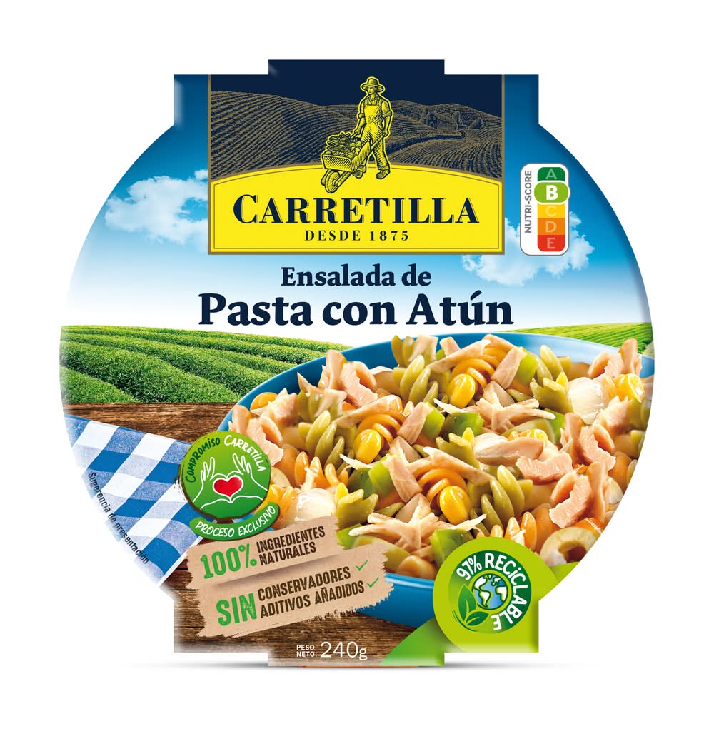 Ensalada de pasta con atún · Carretilla (240 g)