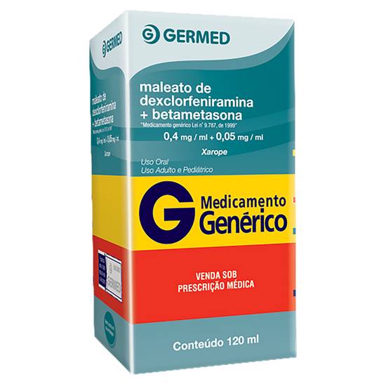 Germed maleato de dexclorfeniramina 0,4mg/ml + betametasona 0,05mg/ml (120 ml)