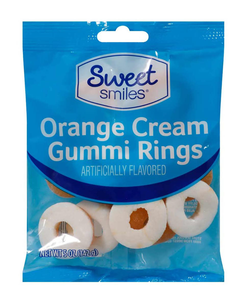 Sweet Smiles Orange Cream Gummi Rings 5 Oz