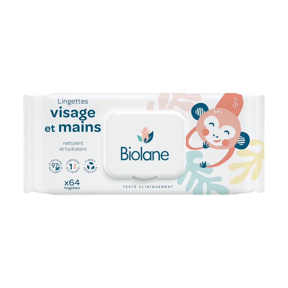 Biolane - Lingettes visage et mains