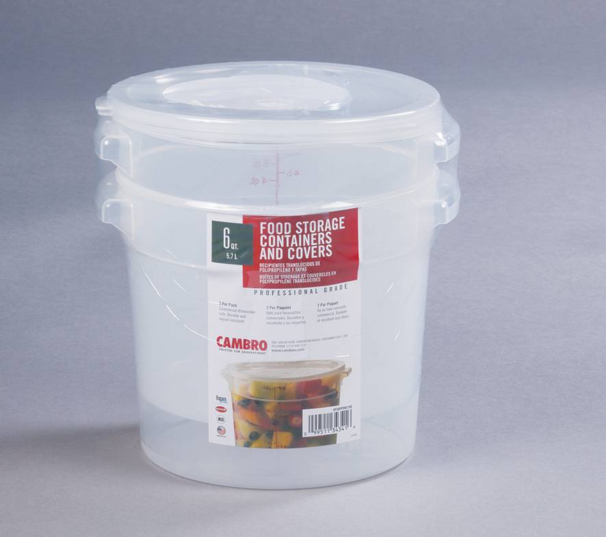 Cambro - 6-Qt Round Container - 2-pack, Clear (1X2|1 Unit per Case)