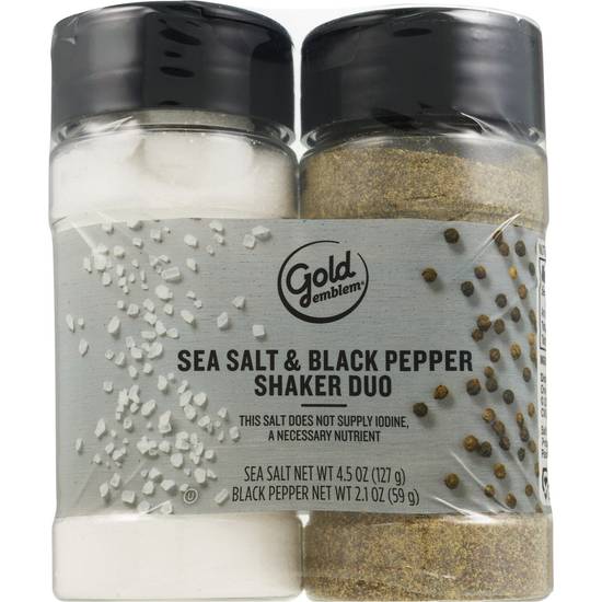 Gold Emblem Salt & Pepper Shaker Set