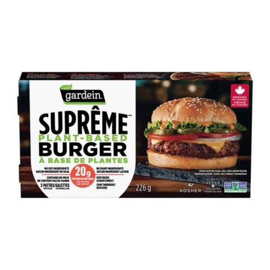 Gardein burger végétal suprême (2 unités, 226 g) - plant-based burger (225 g)
