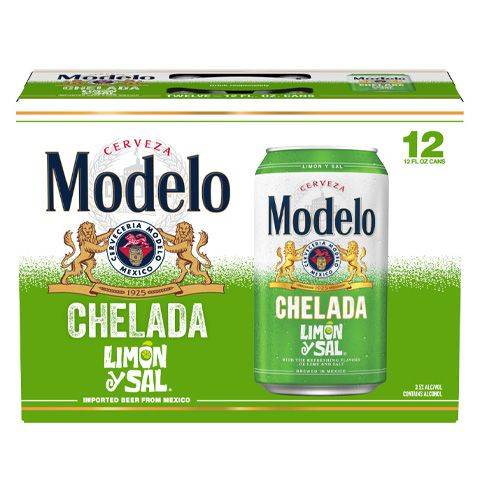 Modelo Chelada Limon y Sal Flavored Beer 12 Pack 12oz Can