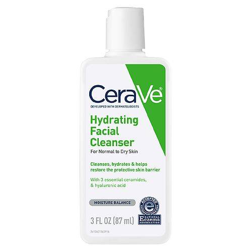 CeraVe Hydrating Face Cleanser, Fragrance-Free Face Wash with Hyaluronic Acid - 3.0 fl oz