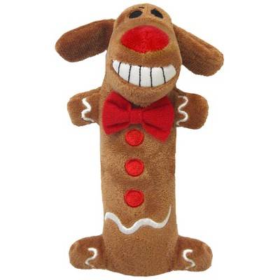 Multipet 6" Gingerbread Loofa Dog Toy