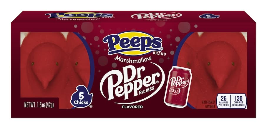 Peeps Dr Pepper Flavored Marshmallow Chicks, 5-pc Pack.