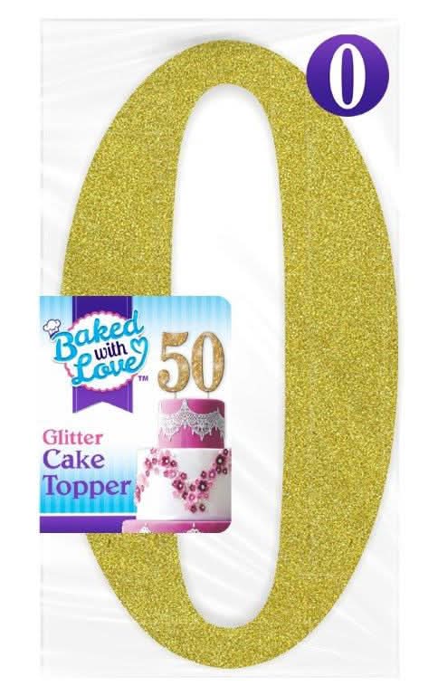 Baked With Love Glitter Cake Topper #0 - Assorted Colors