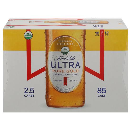 Michelob Ultra Pure Gold Domestic Organic Light Lager Beer (18 ct , 12 fl oz)