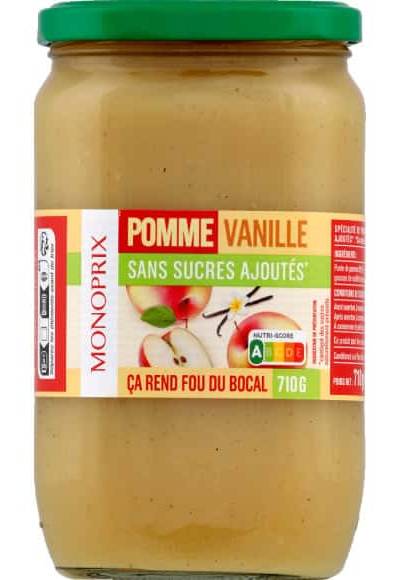 Monoprix - Purée de pomme-vanille sans sucre ajouté (710g)