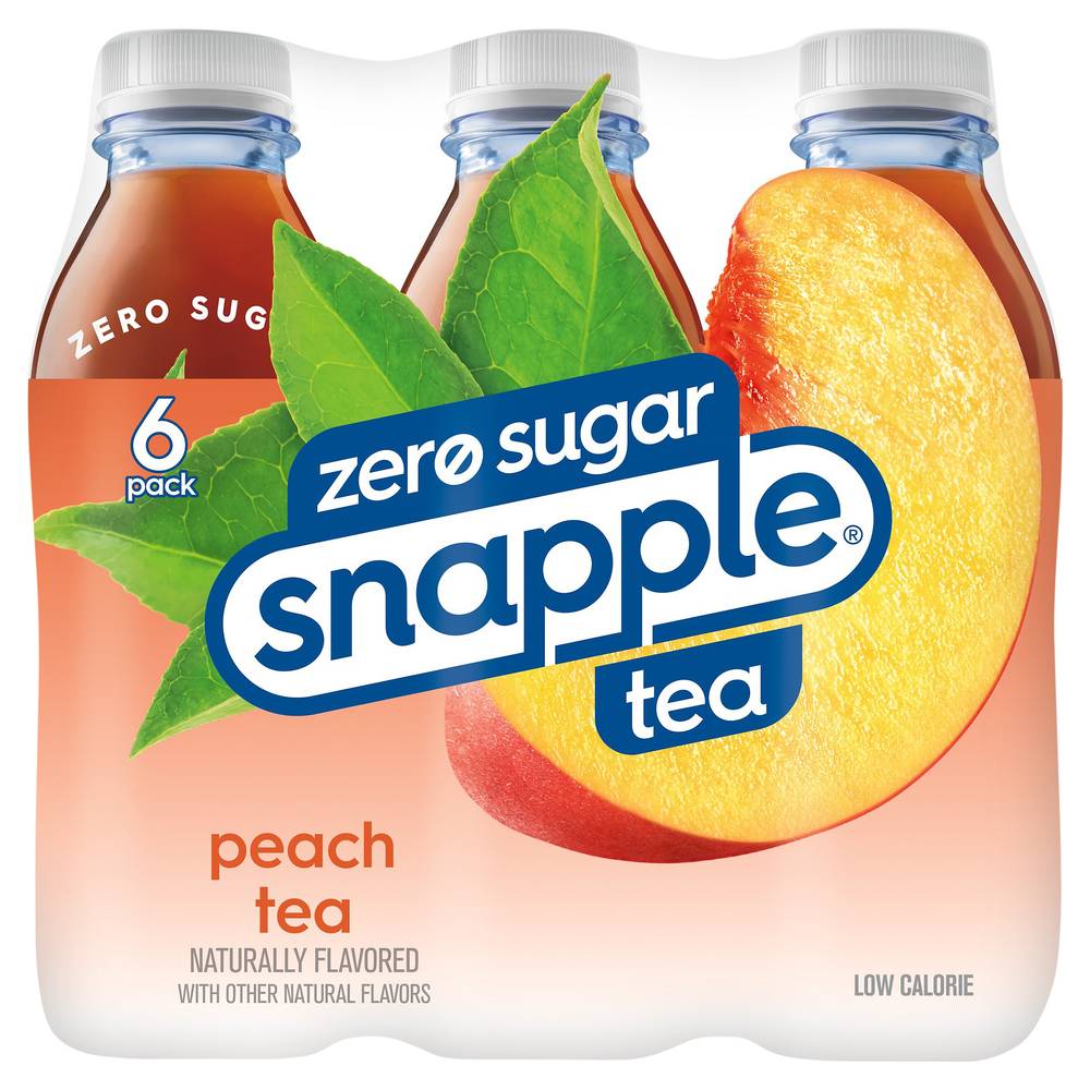 Snapple Zero Sugar Diet Peach Tea (6 ct, 16 fl oz)