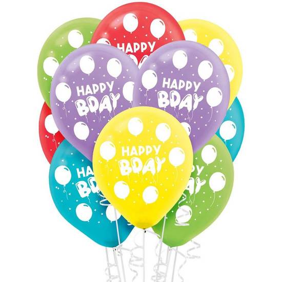 Uninflated 72ct, 12in, Balloon Birthday Celebration Latex Balloons