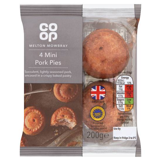 Co-op Melton Mowbray Mini Pork Pies (4 pack)