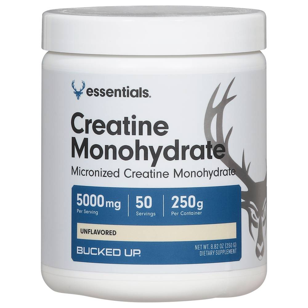 Bucked Up Essentials 5000 mg Creatine Monohydrate, Unflavored (8.82 oz)