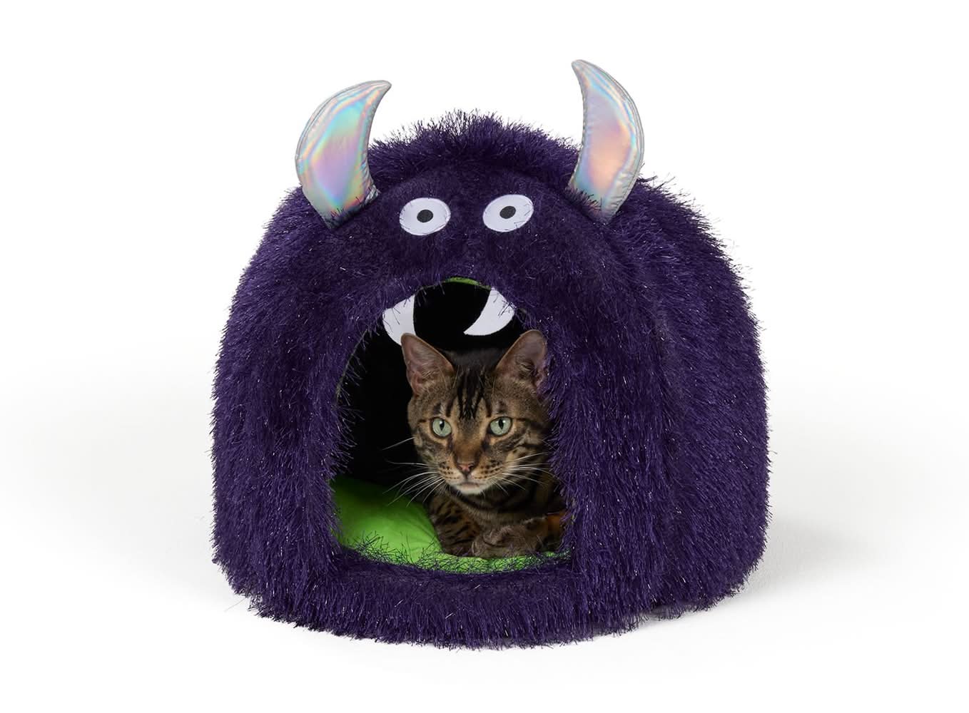 Thrills & Chills® Halloween Monster Cat Hut Bed, ONESIZE 16 IN L X 16 IN W (Color: Multi Color)