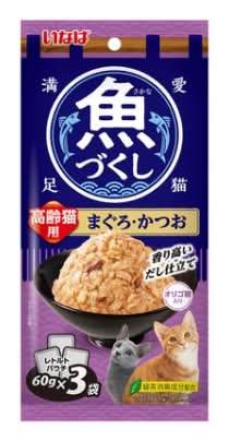 50_いなば　魚づくし高齢猫まぐろかつお（60g×3袋）