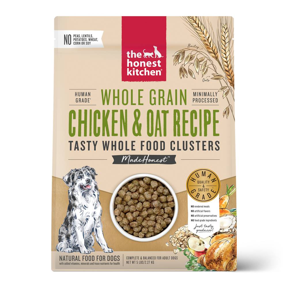 The Honest Kitchen Whole Food Clusters Whole Grain Dry Dog Food Bag, Chicken & Oat (5 lbs)