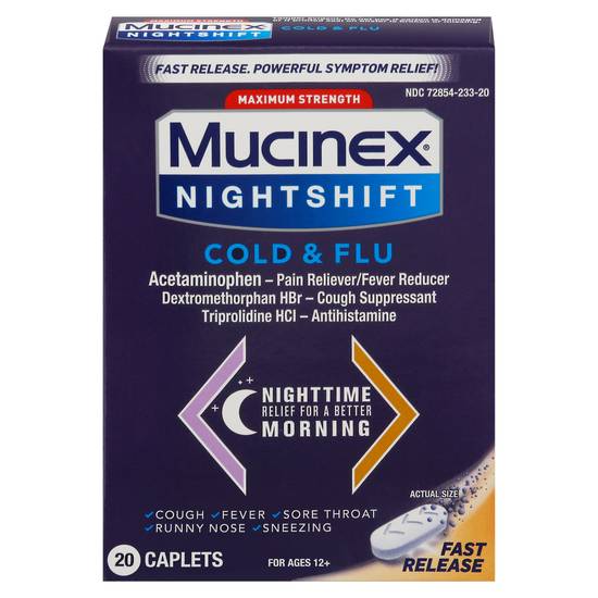 Mucinex Nightshift Cold & Flu Caplets ( 20 ct )