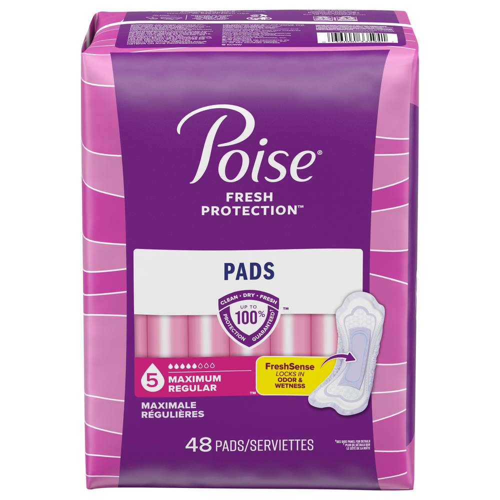 Poise Regular Length Maximum Pads (2.7 lbs)