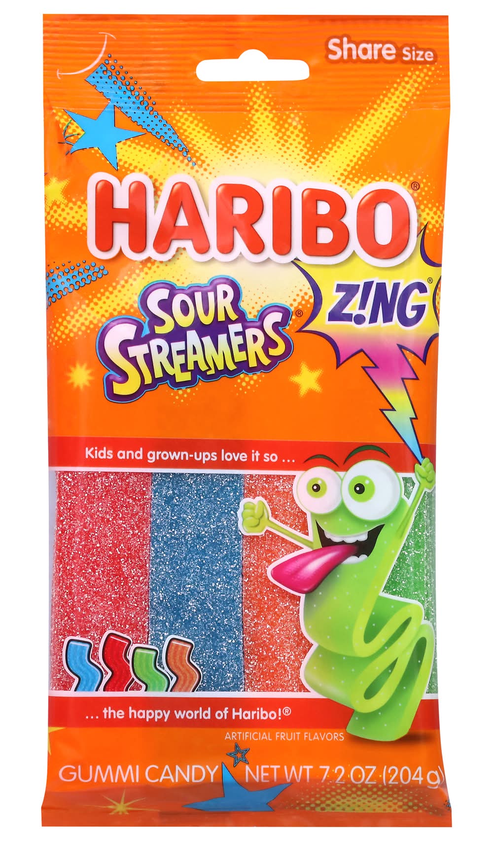 Haribo Zing! Sour Streamers Gummi Candy Share Size (7.2 oz)