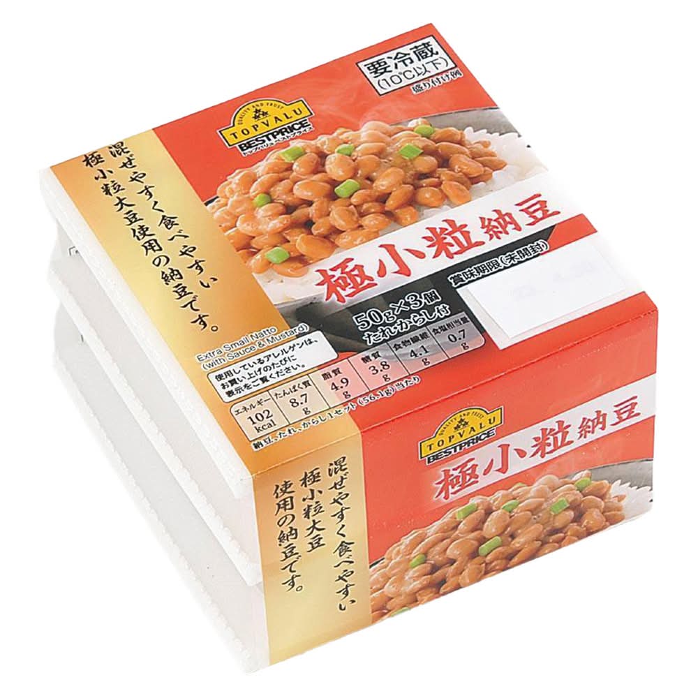 トップバリュ ベストプライス 極小粒納豆(関東) (50g x 3)