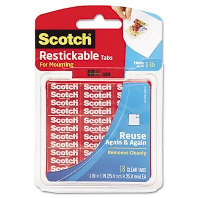 Scotch Restickable Mounting Tabs (1 in x 1 in)
