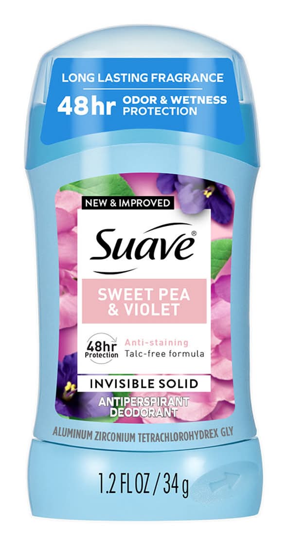 Suave Antiperspirant & Deodorant Stick, Sweet Pea-Violet, Women (1.2 fl oz)