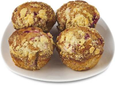 French Vanilla Raspberry Swirl Muffins 4 Count - Ea