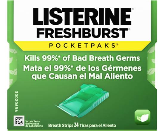 Listerine Fresh Burst Pocket Packs Breath Strips 24