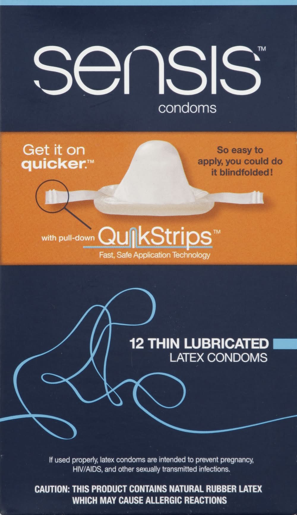 Sensis Quik Strips Lubricated Latex Condoms Delivery Near Me | Order Online 