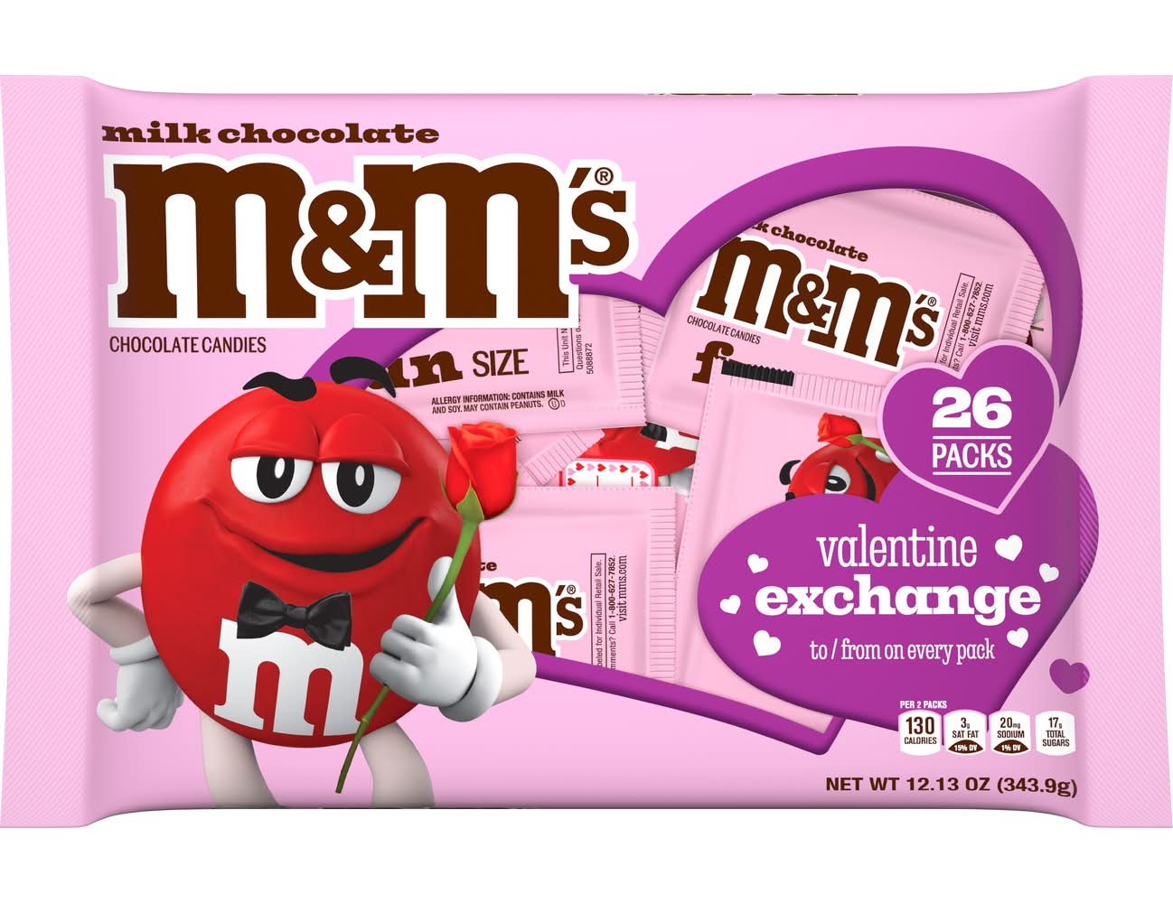 M&M's Valentine's Day Milk Chocolate Candy (12.13 oz, 26 ct)