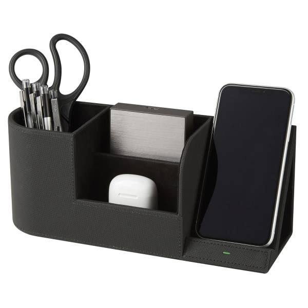 Realspace Desk Organizer With Wireless Charger With Antimicrobial Treatment Black